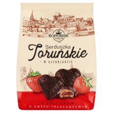 Kopernik Serduszka Torunskie in Schokolade mit Erdbeergeschmack Füllung 150 g