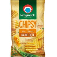 Intersnack Chipsy Przysnacki Grubo Ciete Ser Z Cebulka 135g